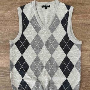 Express merino wool argyle vest S